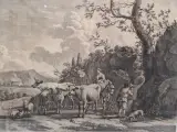 Antieke gravure naar Adriaen van de Velde door François Basan - "Le retour des champs" (Het terugkeren van de velden) – foto 3 – kavel bij De Kringwinkel, Gent
