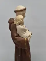 Religieus beeld van Sint-Antonius van Padua met kindje Jezus onder glazen stolp – foto 13 – kavel bij De Kringwinkel, Gent