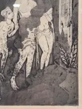 Authentieke Indische/Aziatische ets / grafiek - "klassiek figuratief tafereel" - A. Dutta (1974) – foto 6 – kavel bij De Kringwinkel, Gent
