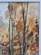 Set van 4 antieke/vintage aquarellen - kust, duinen en bos - gesigneerd Th. Tavernier (1962-1964) – foto 20 – kavel bij De Kringwinkel, Gent