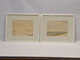 Set van 4 antieke/vintage aquarellen - kust, duinen en bos - gesigneerd Th. Tavernier (1962-1964) – foto 3 – kavel bij De Kringwinkel, Gent