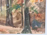 Set van 4 antieke/vintage aquarellen - kust, duinen en bos - gesigneerd Th. Tavernier (1962-1964) – foto 21 – kavel bij De Kringwinkel, Gent