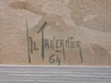 Set van 4 antieke/vintage aquarellen - kust, duinen en bos - gesigneerd Th. Tavernier (1962-1964) – foto 29 – kavel bij De Kringwinkel, Gent