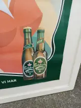 Vintage Carlsberg reclameposter in lijst – foto 3 – kavel bij De Kringwinkel, Oudenaarde