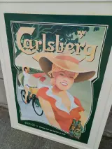 Vintage Carlsberg reclameposter in lijst – foto 4 – kavel bij De Kringwinkel, Oudenaarde