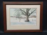 Originele Ets "First Snow" - Carol Collette – kavel bij De Kringwinkel, Ninove