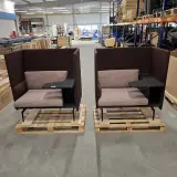 2x Hoge boothbank met tafel, Paars – kavel bij Onlineveilingmeester, Groningen