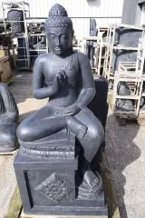 Beeld, Buddha, Donkergrijs / Antraciet – foto 2 – kavel bij Onlineveilingmeester, Groningen