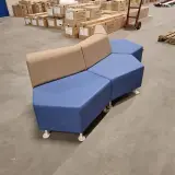 Modulaire zigzag-poef/bank, Ejot, Blauw / Taupe – foto 2 – kavel bij Onlineveilingmeester, Groningen