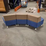 Modulaire zigzag-poef/bank, Ejot, Blauw / Taupe – foto 4 – kavel bij Onlineveilingmeester, Groningen