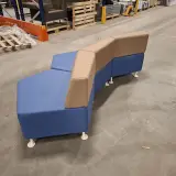 Modulaire zigzag-poef/bank, Ejot, Blauw / Taupe – foto 5 – kavel bij Onlineveilingmeester, Groningen