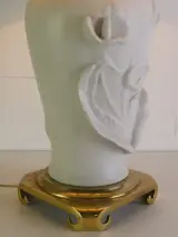 Franklin Mint "Calla Lily" Tafellamp (1986) – Nicholas Berbenczy met stoffen kap – foto 5 – kavel bij De Kringwinkel, Heverlee