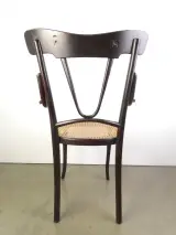 Vintage Thonet-stijl armstoel met rotanzetting – foto 3 – kavel bij De Kringwinkel, Heverlee