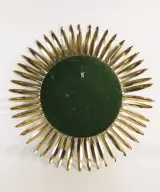 Vintage zonnespiegel in verguld metaal – Hollywood Regency stijl – foto 7 – kavel bij De Kringwinkel, Turnhout