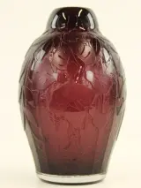 Charles Schneider / Le Verre Français – zuurgeëtste Art Deco vaas – kavel bij De Kringwinkel, Antwerpen