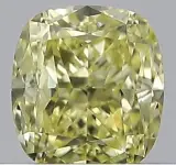 Diamant - 0.40 carat Fancy geel Kussenvorm geslepen diamant met een GIA certificaat (gecertificeerd) – kavel bij Onlineveilingmeester