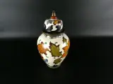 Vintage dekselvaas met bloemenmotief – kavel bij De Kringwinkel, Heverlee