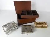 Set van 4 vintage sieraden- en opbergdoosjes – kavel bij De Kringwinkel, Heverlee