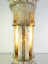 Decoratieve verlichte Marmerlook Zuil / Pilaarlamp – foto 4 – kavel bij De Kringwinkel, Heverlee