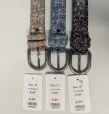 3x Leren dames riemen – Italiaans design Sluis Leder, multicolor – kavel bij Onlineveilingmeester