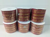6x Juteband -jute lint - kerst, rood / goud, 10 cm x 18 mtr – kavel bij Onlineveilingmeester