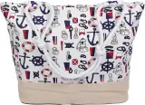 Ca. 19x Strandtas, crème / blauw, 38 x 35 cm – foto 2 – kavel bij Onlineveilingmeester