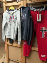 3x Dames sweater en sportbroek, Geographical Norway, rood / blauw / grijs, mt L – kavel bij Onlineveilingmeester