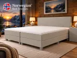 Boxspring Norwegian, Aurora 180, taupe – kavel bij Onlineveilingmeester