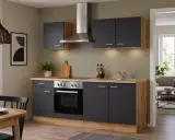 Design keuken met apparatuur, Jerome, antraciet – kavel bij Onlineveilingmeester