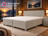 Boxspring Norwegian, Aurora 140, taupe – kavel bij Onlineveilingmeester