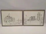 Twee gedetailleerde kunstdrukken van Gent - G. Rooms – kavel bij De Kringwinkel, Gent