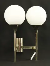Space age wandlamp chroom met opaline glas – Jaren 70 – foto 3 – kavel bij De Kringwinkel, Antwerpen