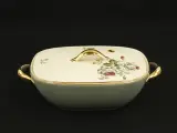 Boch - vintage serveerschaal met deksel, bloemendecor en goudkleurige accenten – kavel bij De Kringwinkel, Antwerpen