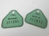 Verzameling vintage Belgische metalen fietsbelastingplaatjes – foto 4 – kavel bij De Kringwinkel, Heverlee