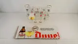 Verzameling Duvel bierglazen met 5 Duvel barmatjes – kavel bij De Kringwinkel, Turnhout