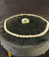 Zilveren ketting met bijpassende ring – foto 2 – kavel bij De Kringwinkel, Turnhout