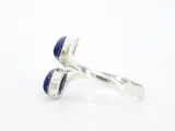 Zilveren sterling ring met twee blauwe edelstenen – foto 2 – kavel bij Onlineveilingmeester