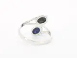 Zilveren sterling ring met twee blauwe edelstenen – foto 4 – kavel bij Onlineveilingmeester