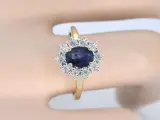 Gouden entourage ring met saffier en briljanten – foto 2 – kavel bij Onlineveilingmeester