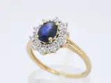 Gouden entourage ring met saffier en briljanten – foto 3 – kavel bij Onlineveilingmeester