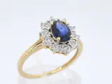 Gouden entourage ring met saffier en briljanten – foto 4 – kavel bij Onlineveilingmeester