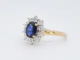 Gouden entourage ring met saffier en briljanten – foto 8 – kavel bij Onlineveilingmeester