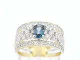 Gouden exclusieve ring vol met diamanten en een edelsteen – kavel bij Onlineveilingmeester