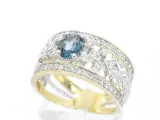Gouden exclusieve ring vol met diamanten en een edelsteen – foto 3 – kavel bij Onlineveilingmeester
