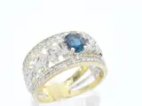Gouden exclusieve ring vol met diamanten en een edelsteen – foto 4 – kavel bij Onlineveilingmeester