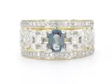 Gouden exclusieve ring vol met diamanten en een edelsteen – foto 6 – kavel bij Onlineveilingmeester