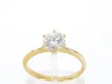 Gouden ring met een briljant geslepen diamant van 1.00 carat – kavel bij Onlineveilingmeester