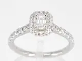 Witgouden entourage ring met briljant en baguette geslepen diamant – kavel bij Onlineveilingmeester