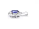 Witgouden entourage hanger met diamanten en saffier (excl. ketting) – foto 5 – kavel bij Onlineveilingmeester