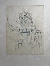 Originele ets 'KING' (Apoc. series) – E.A. – Gesigneerd – foto 2 – kavel bij De Kringwinkel, Gent